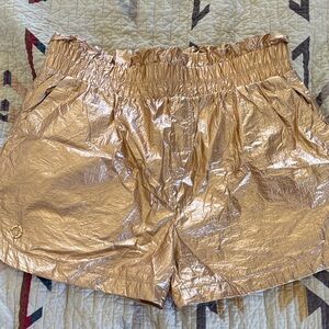 Simply Southern Metallic Rose Gold Women's Elastic-Waist Shorts